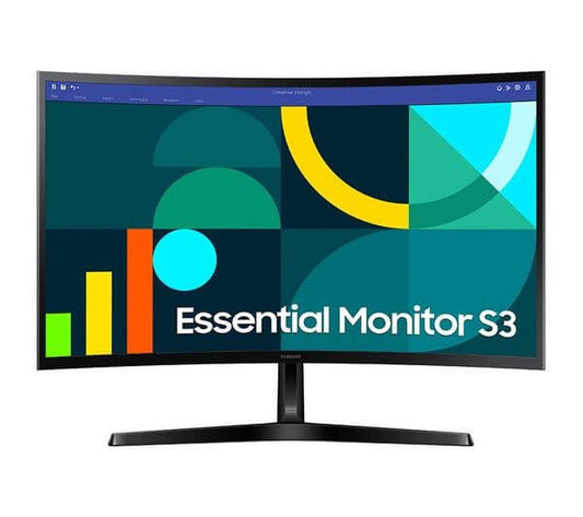 SAMSUNG ESSENTIAL S3 S36GD FULL HD 1080P 24" CURVED LCD MONITOR 100HZ 4MS HDMI with vibrant geometric design