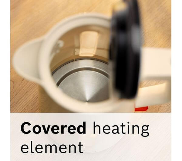 BOSCH MyMoments TWK1M127GB 3000W 1.7L DIGITAL DISPLAY ELECTRIC JUG KETTLE CREAM covered heating element