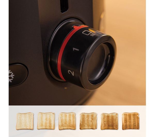 BOSCH MyMoments DELIGHT TAT2M123GB 950W 2 SLICE TOASTER DEFROST FUNCTION BLACK