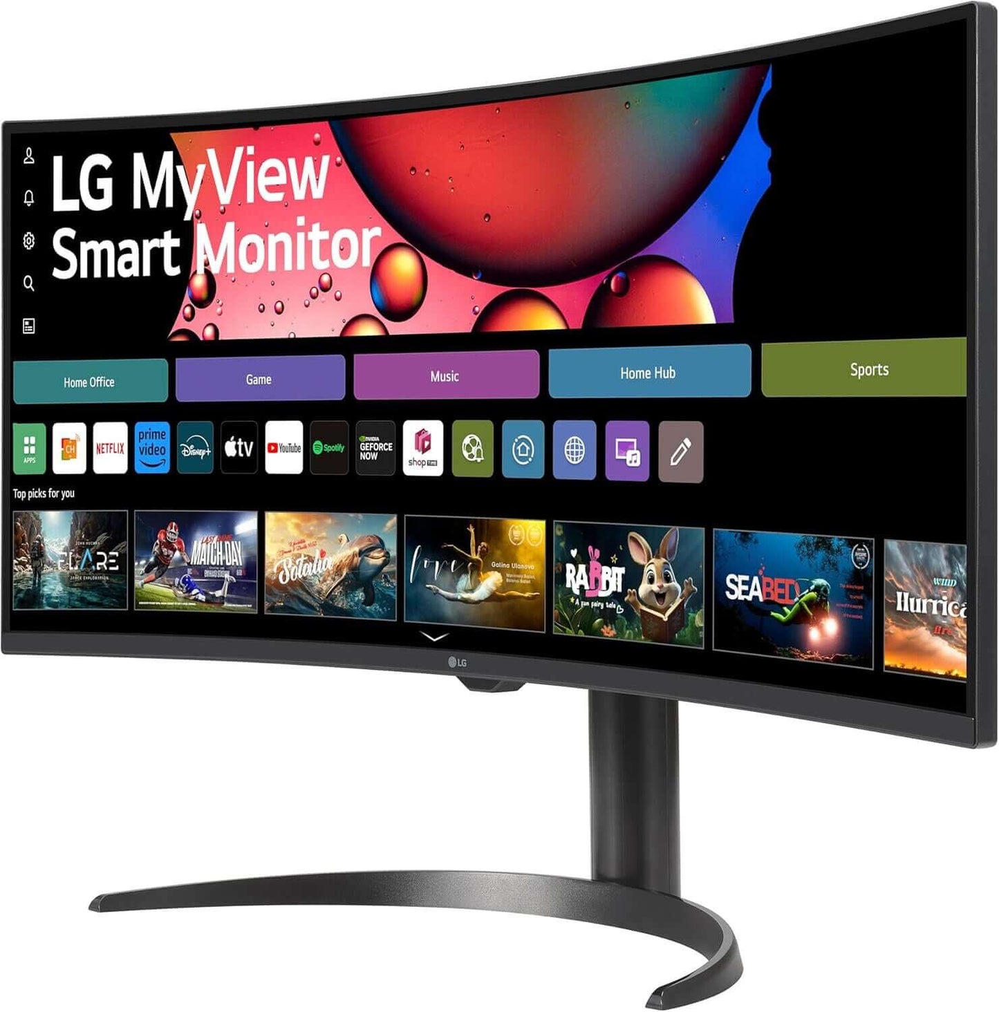 LG MYVIEW 34SR65QC 34" SMART CURVED ULTRAWIDE 1440P MONITOR WHITE 100HZ 5MS HDMI