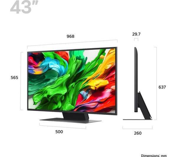 LG QNED86 43" QNED EVO AI MINI LED 4K HDR LED SMART HD TV HRD10 HDMI 43QNED86A6C
