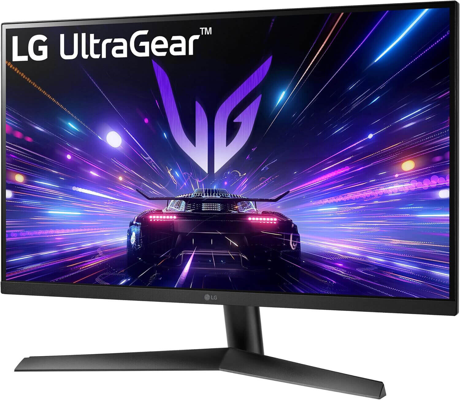 LG UltraGear 27" gaming monitor with vibrant display and sleek design, showcasing gaming visuals and performance.