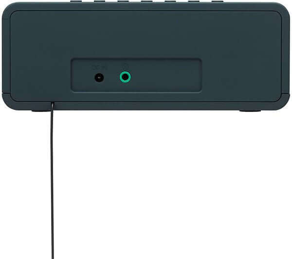 JVC RA-D32H DAB+ FM CLOCK RADIO LCD DISPLAY ALARM 60 PRESETS 3.5MM AUX GREY back view showing ports