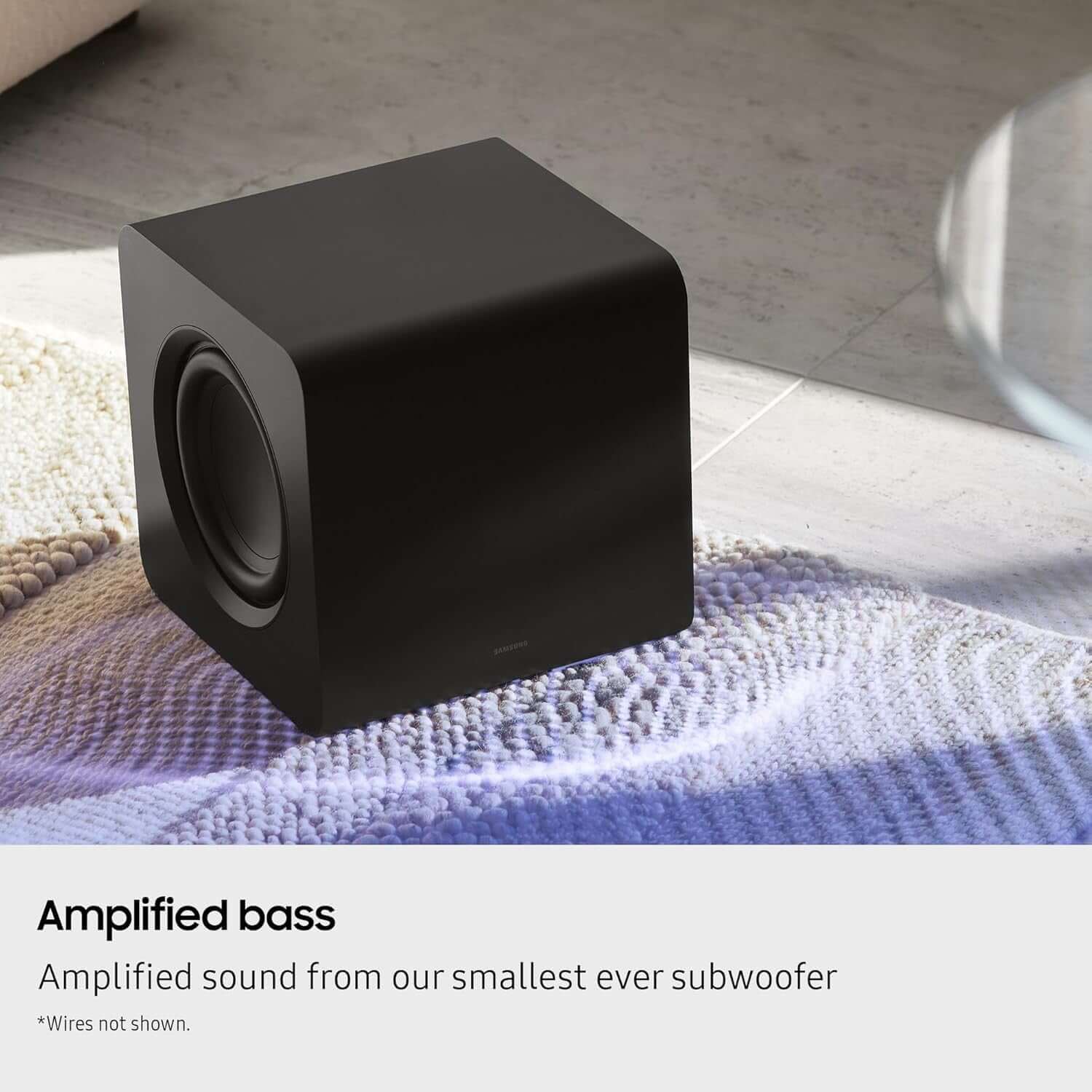 SAMSUNG HW-QS700F 3.1.2 WIRELESS 545W SOUNDBAR SUBWOOFER DOLBY ATMOS HDMI ALEXA in a modern setting.