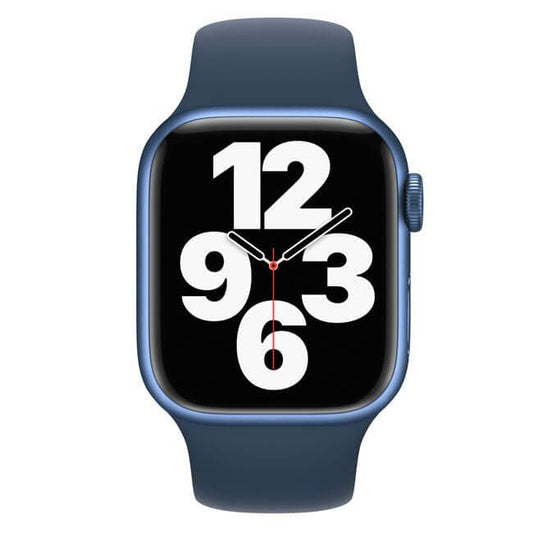 Apple Watch Series 7 45mm Cellular | Unlocked display showcasing large numbers and sleek design.
