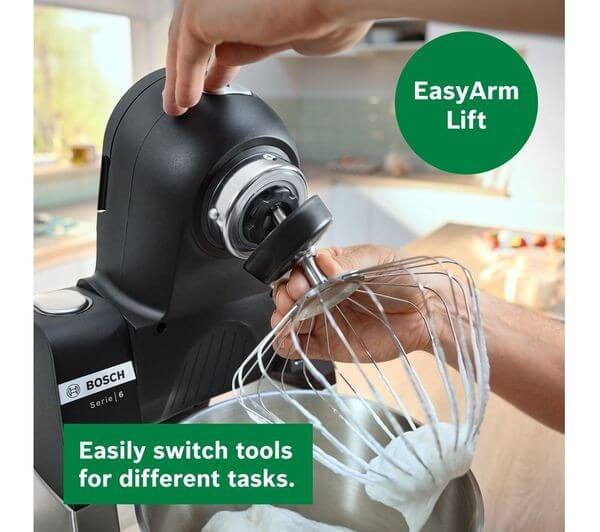 BOSCH SERIES 6 MUMS6ZM00G 1600W 5.5L STAND MIXER 7 SPEED BLACK & SILVER NEW