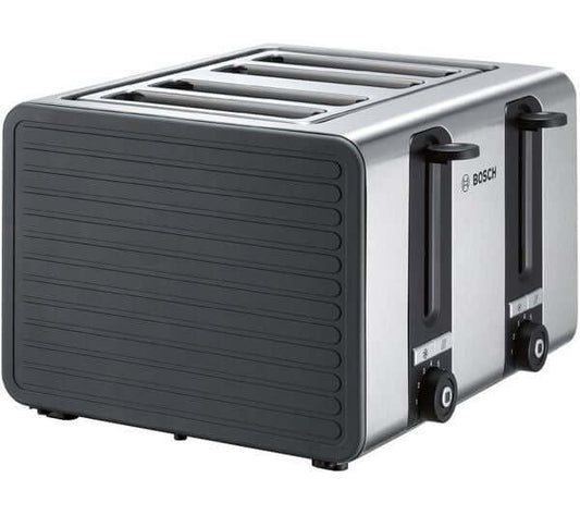 BOSCH SILICONE TAT7S45GB 1800W 4 SLICE TOASTER STAINLESS STEEL GRAPHITE GREY