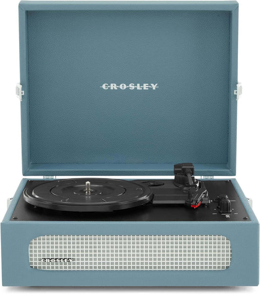 CROSLEY VOYAGER BELT DRIVE BLUETOOTH VINYL TURNTABLE WASHED BLUE CR8017B-WB4 NEW