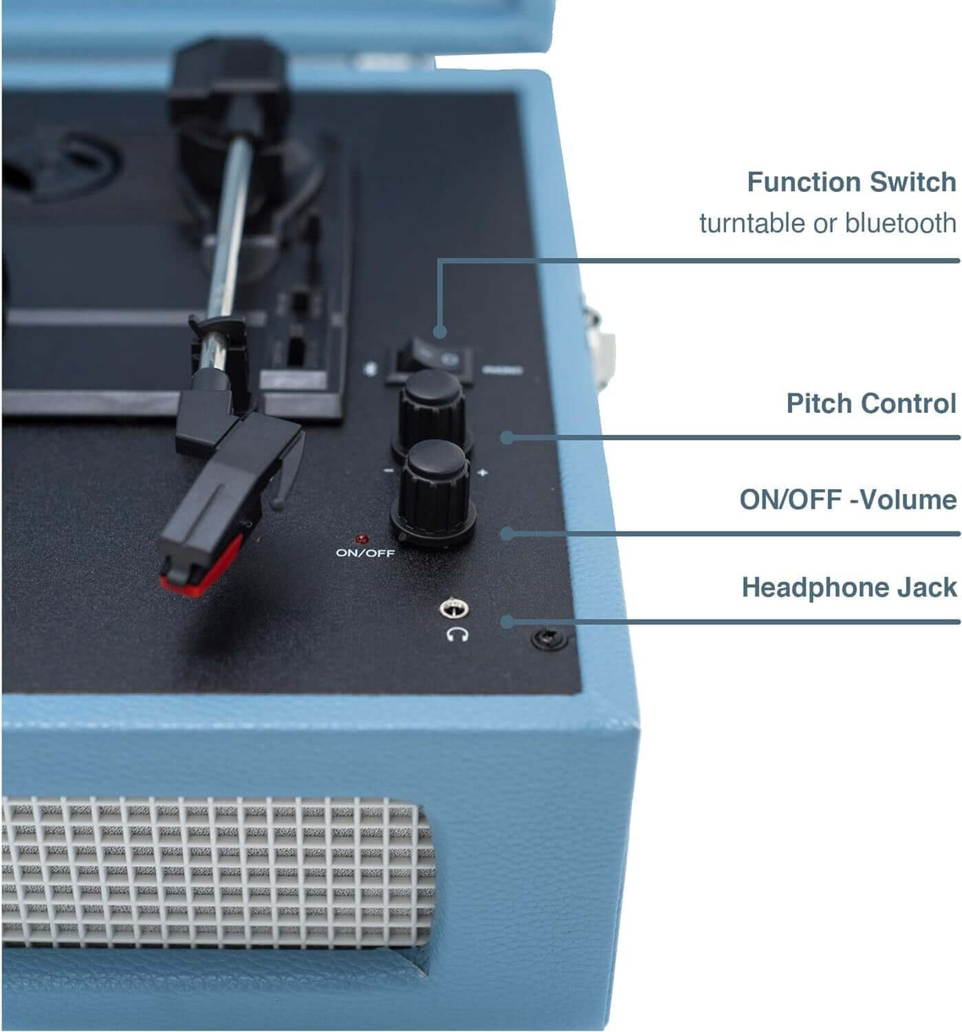 CROSLEY VOYAGER BELT DRIVE BLUETOOTH VINYL TURNTABLE WASHED BLUE CR8017B-WB4 NEW