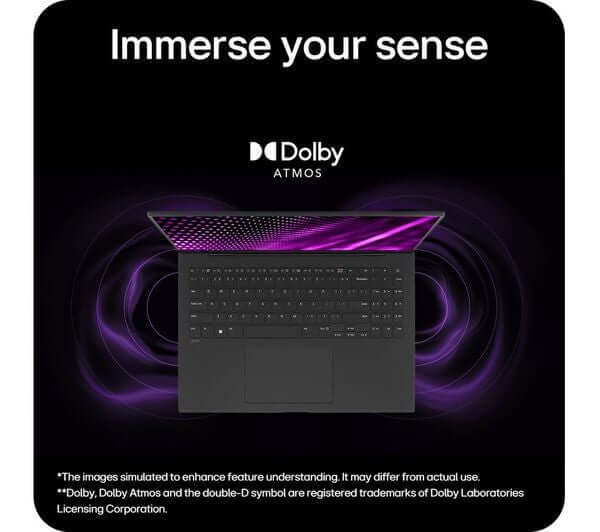 Immerse your sense with LG GRAM 16 16Z90S-G 16" LAPTOP CORE ULTRA 5 125H 1TB SSD 16GB DDR5 RAM WIN 11 and Dolby Atmos.