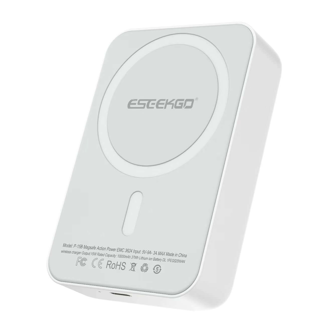 Eseekgo 10000mAh magnetic wireless power bank with USB-C port for fast charging.