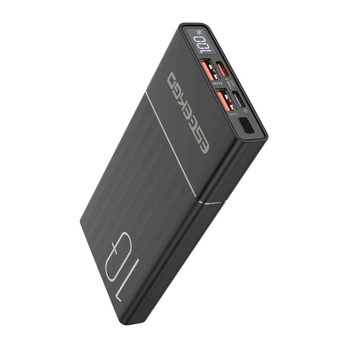 Eseekgo 10000mAh 22.5W digital display power bank with USB-C cable for fast charging.