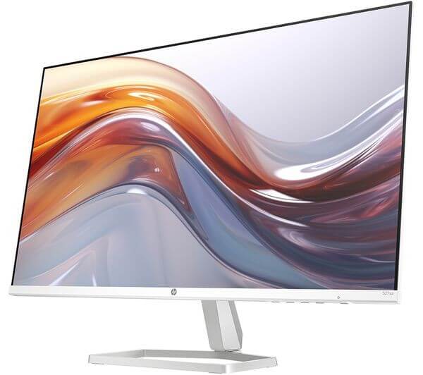HP SERIES 5 527SA FULL HD 27" IPS LCD MONITOR 1080p 100Hz 5MS MONITOR HDMI VGA in white color with sleek design.