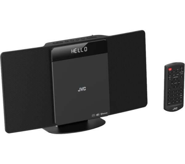 JVC RD-D325B BLUETOOTH 10W FLAT PANEL HI-FI SYSTEM DAB+ FM RADIO CD PLAYER USB with remote control.