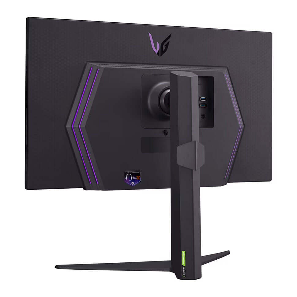 LG 27GR93U 27" MONITOR GAMING ULTRAGEAR IPS LCD 4K UHD ULTRA HD 2160P 1MS HDMI back view with RGB lighting