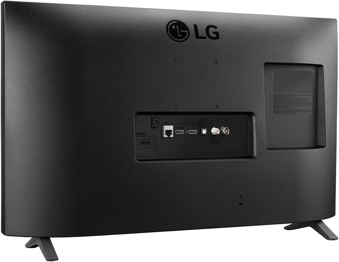 Back view of LG 27TQ625S 27" TV SMART LED FULL HD MONITOR WIFI FREESAT HD HDMI USB BLACK with ports and connectors.
