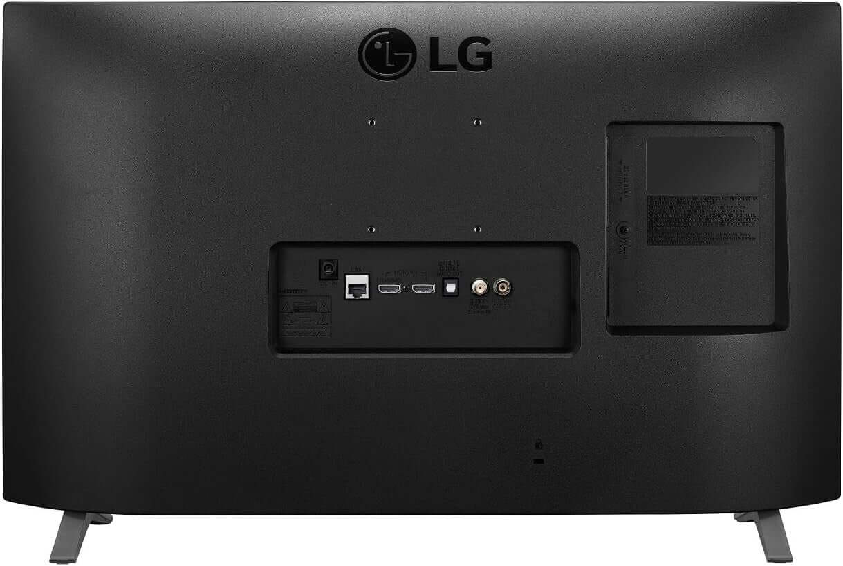 Back view of LG 27TQ625S 27" TV SMART LED FULL HD MONITOR WIFI FREESAT HD HDMI USB BLACK with ports.
