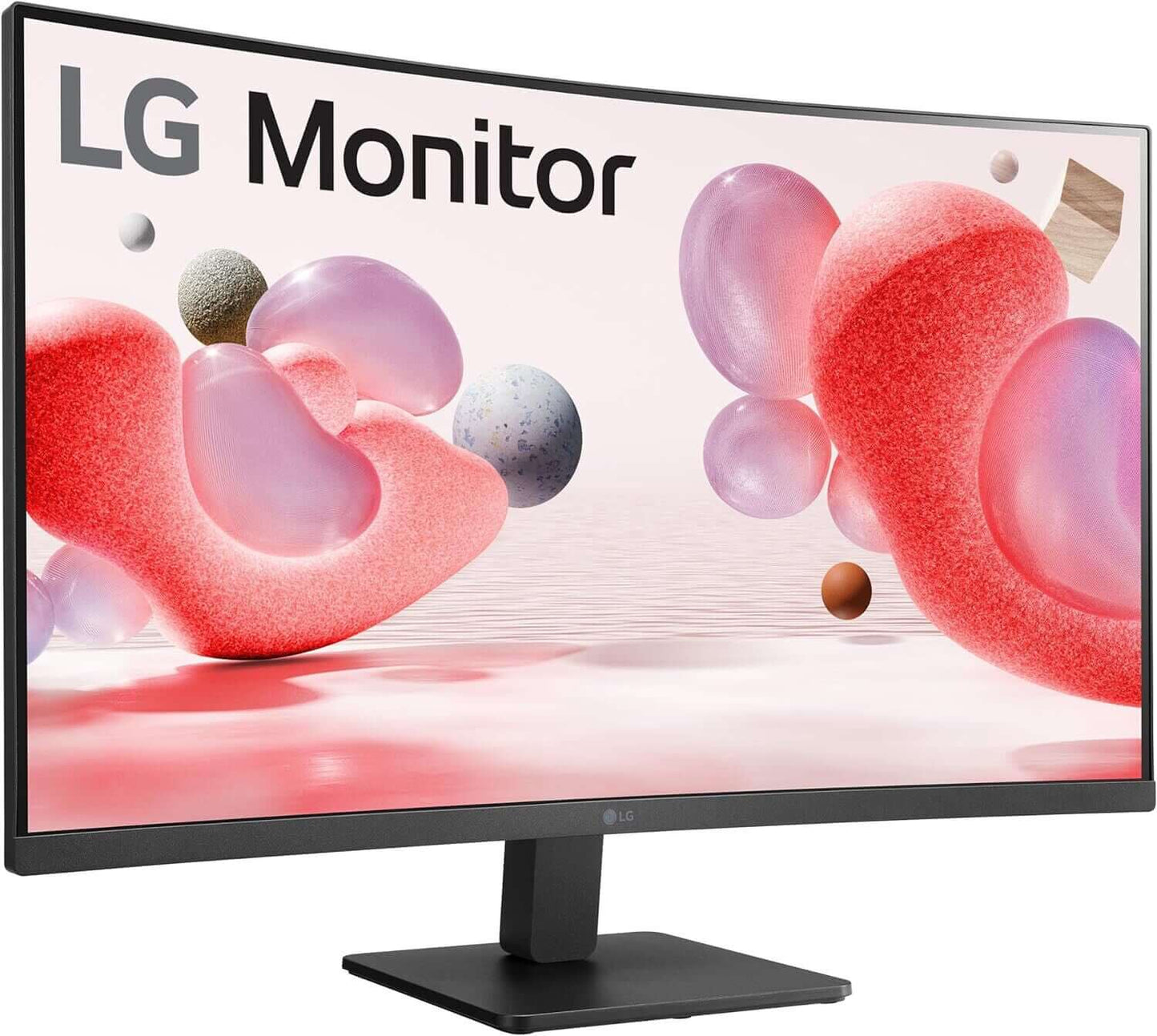 LG 32" curved Full HD monitor showcasing vibrant colors and design.