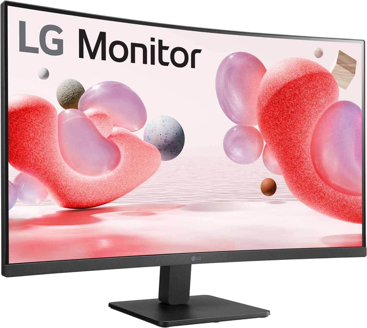 LG 32" curved Full HD monitor showcasing vibrant colors and design.
