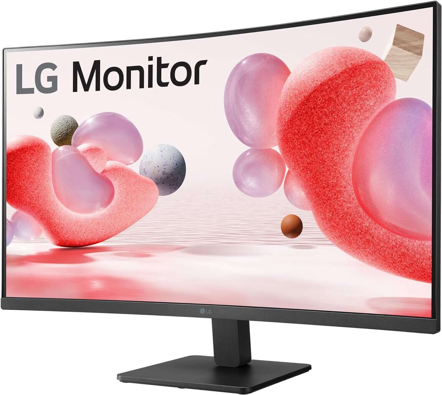 LG 32MR50C-B 32" Curved Full HD Monitor with vibrant colors and sleek design, ideal for gaming and productivity.