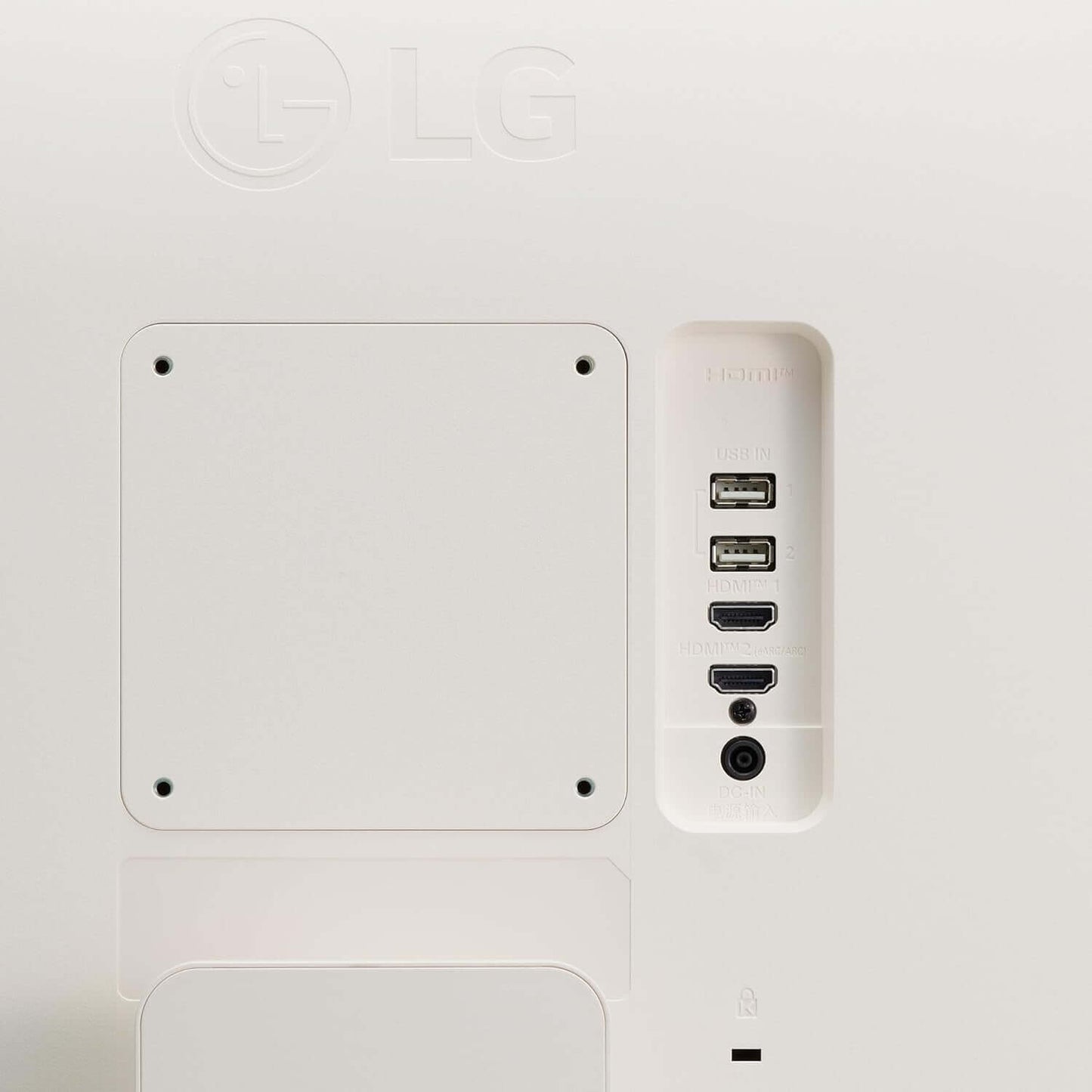 LG 32SR50F-W 32" MONITOR MYVIEW SMART FULL HD HDR 1080P IPS WHITE 5MS HDMI USB back ports detail