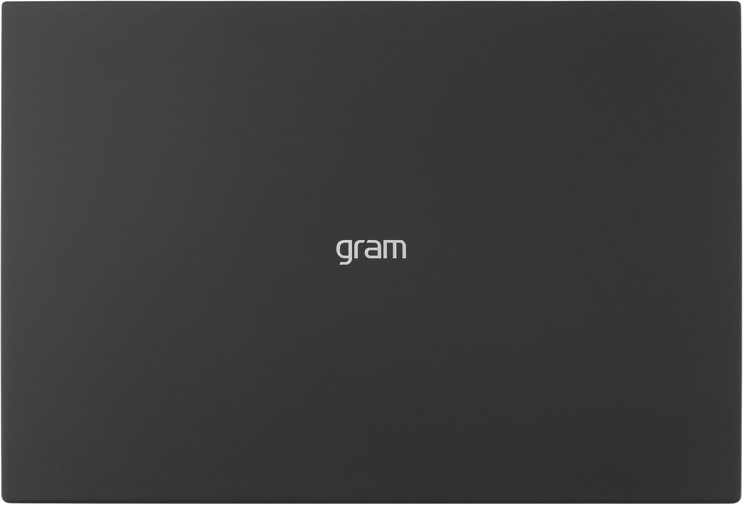 LG gram 16 16Z90S-G black laptop with sleek design and logo on top.