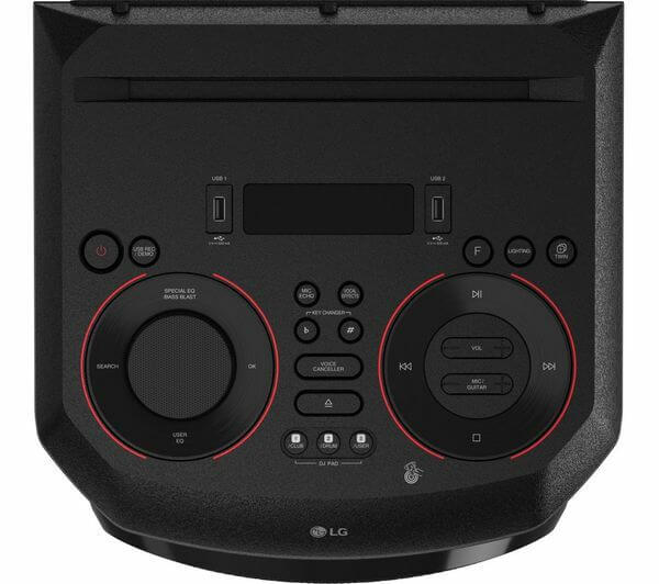LG ON5 PARTY SPEAKER XBOOM WIRELESS BLUETOOTH MEGASOUND DAB+ HIFI STEREO CD USB control panel features