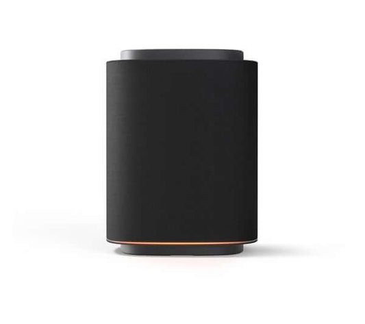 LG Sound Suite M5 wireless speaker in black design showcasing modern aesthetics and innovative sound technology.
