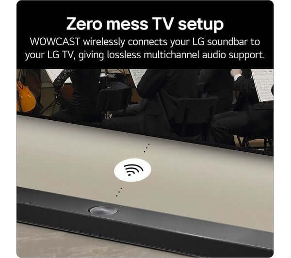 LG US60TR SOUNDBAR 5.1 440W WIRELESS SUBWOOFER BLUETOOTH HDMI USB AI SOUND PRO with WOWCAST for easy setup.