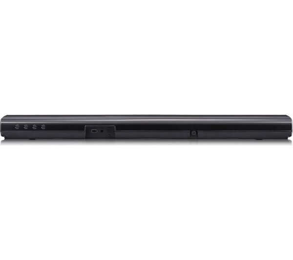 LG SQC1 SOUNDBAR 2.1 160W BLUETOOTH 4.0 COMPACT WIRELESS SUBWOOFER OPTICAL USB top view of sound bar.