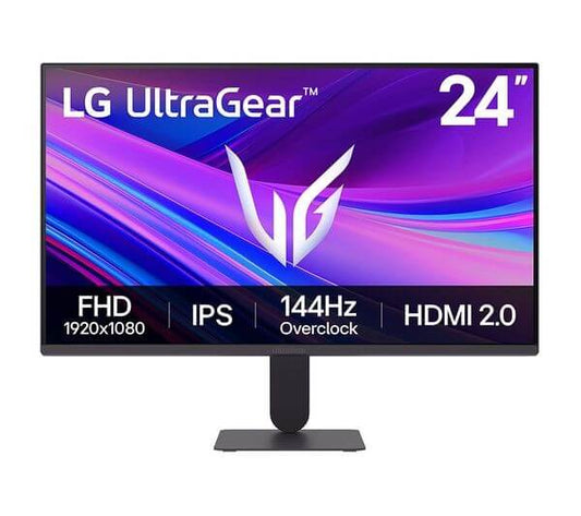 LG 24G411A-B 24" IPS MONITOR FULL HD 1080P 250 cd/m² 1MS 144 HZ HDMI DISPLAYPORT product image showcasing vibrant display.