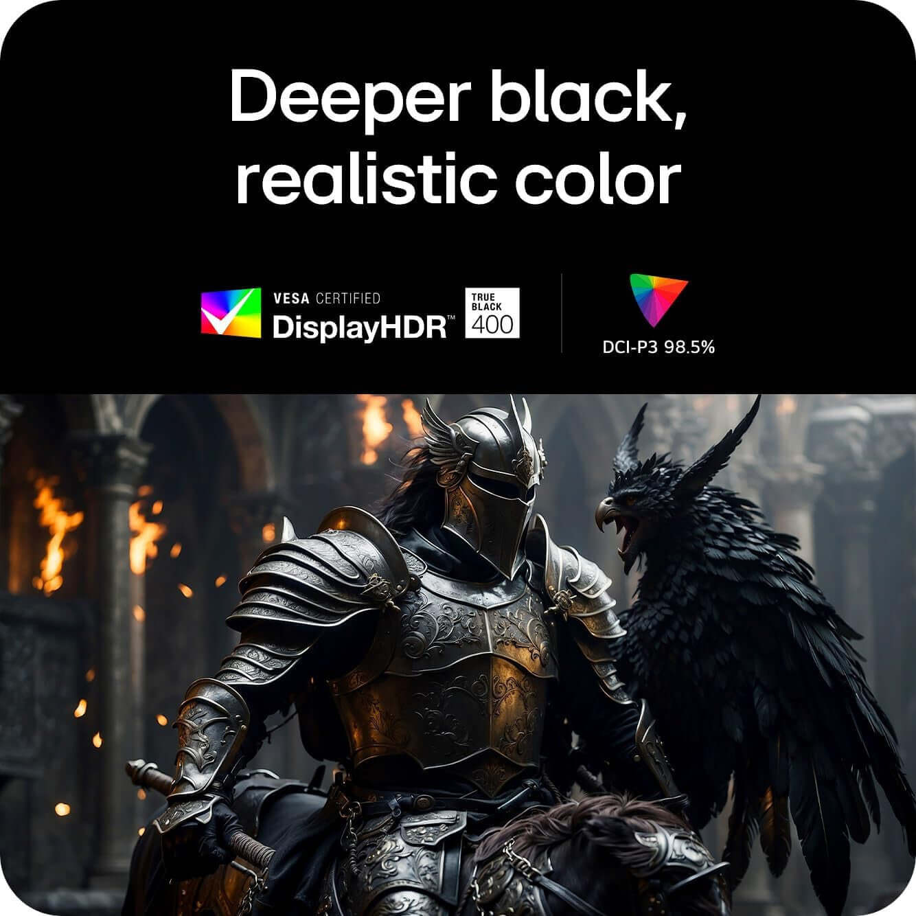 Deeper black, realistic color display features of LG 45" OLED GAMING MONITOR GX9 ULTRAGEAR 5K2K DUAL 5K ULTRAWIDE CURVED 45GX950A.