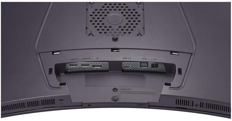 Rear ports and connections of LG 45" OLED GAMING MONITOR GX9 ULTRAGEAR 5K2K DUAL 5K ULTRAWIDE CURVED 45GX950A.