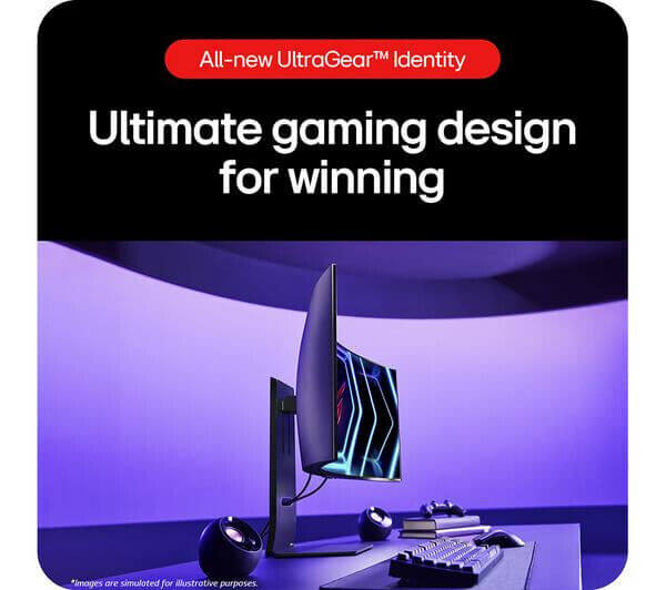 LG UltraGear gaming monitor showcasing ultimate design for winning with sleek features and vibrant colors.