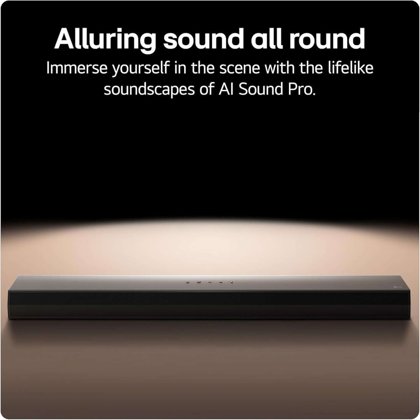 LG US40TR SOUNDBAR 4.1 400W WIRELESS SUBWOOFER BLUETOOTH HDMI AI SOUND PRO displayed on a minimalistic background.
