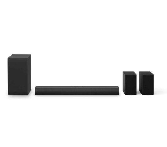 LG US40TR 4.1 wireless soundbar with subwoofer and rear speakers for immersive surround sound.