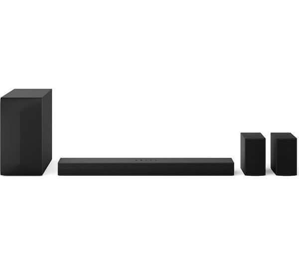 LG US60TR SOUNDBAR 5.1 440W WIRELESS SUBWOOFER BLUETOOTH HDMI USB AI SOUND PRO product image showing wireless sound system.
