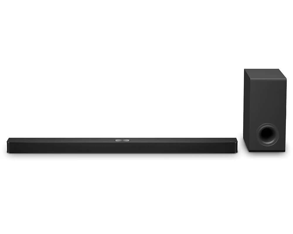 LG US90TY SOUNDBAR HOME CINEMA 5.1.3 WIRELESS SUBWOOFER 4K 570W HDMI DOLBY ATMOS with sleek black design.