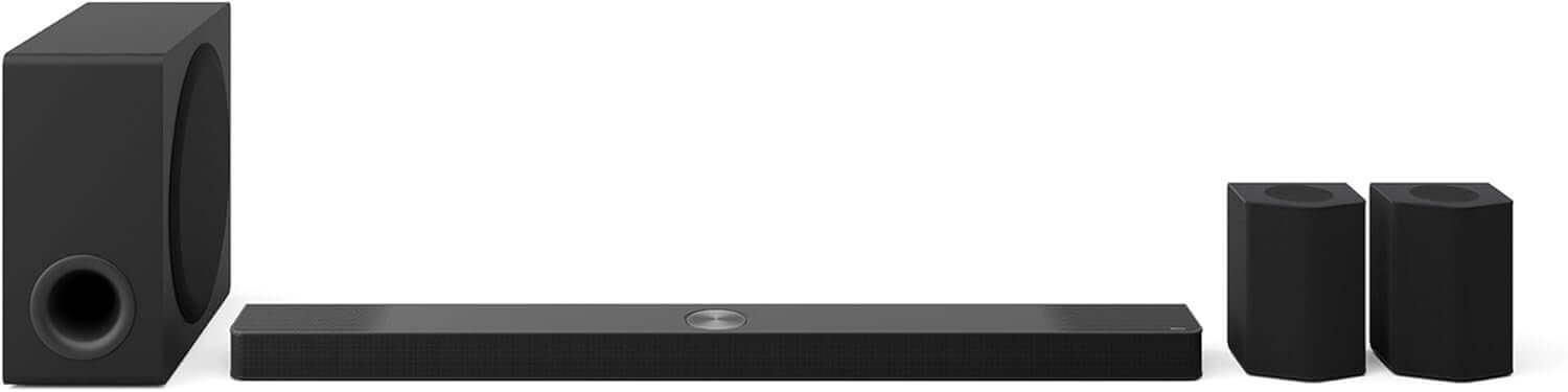 LG US95TR soundbar system with wireless subwoofer and rear speakers for immersive audio experience
