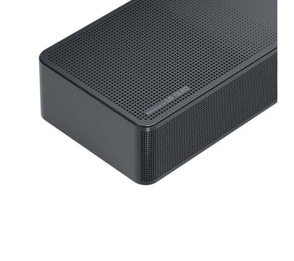 LG USC9S SOUNDBAR HOME CINEMA 3.1.3 WIRELESS SUBWOOFER 4K DOLBY ATMOS RRP £999, close-up view of soundbar.
