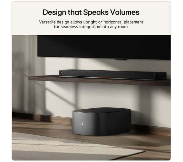 LG W7 SUBWOOFER 220W WIRELESS SPEAKER FOR SOUND SUITE DOLBY ATMOS FLEXCONNECT versatile design in home setup