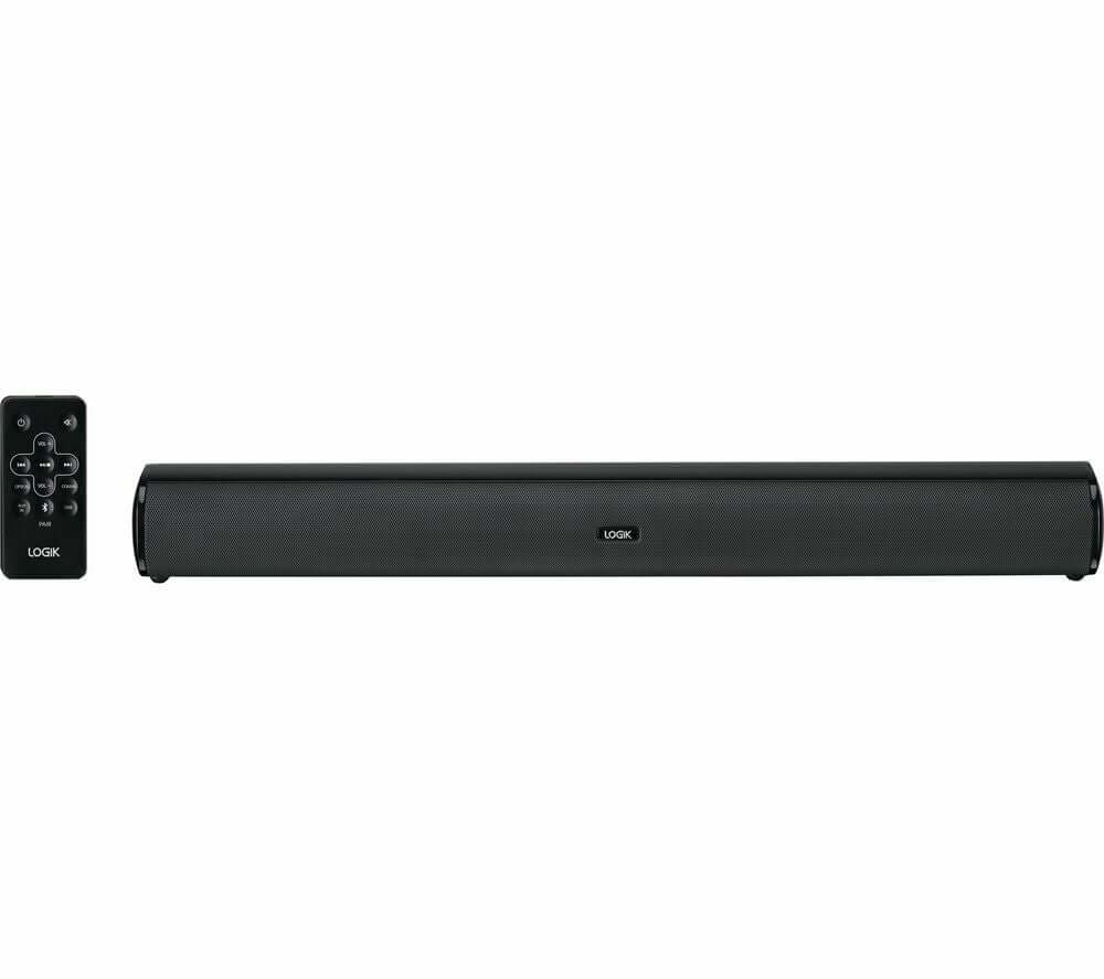 LOGIK LSB20B21 wireless home theatre sound bar speaker with remote control, compact design