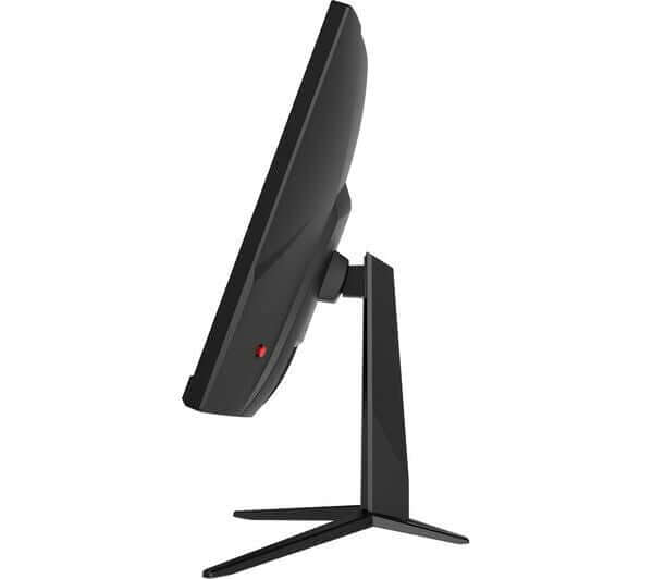 MSI G24C4 E2 black curved VA gaming monitor side view with adjustable stand
