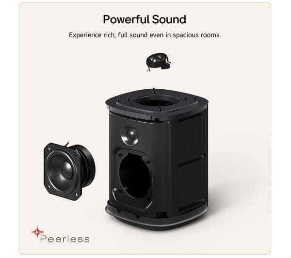 LG Sound Suite M5 wireless speaker showcasing powerful sound capabilities in a sleek black design.