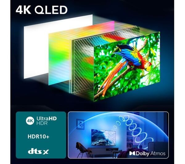 PHILIPS AMBILIGHT 43PUS8500/05 43" SMART 4K ULTRA HD HDR QLED TV 60Hz HDMI ATMOS
