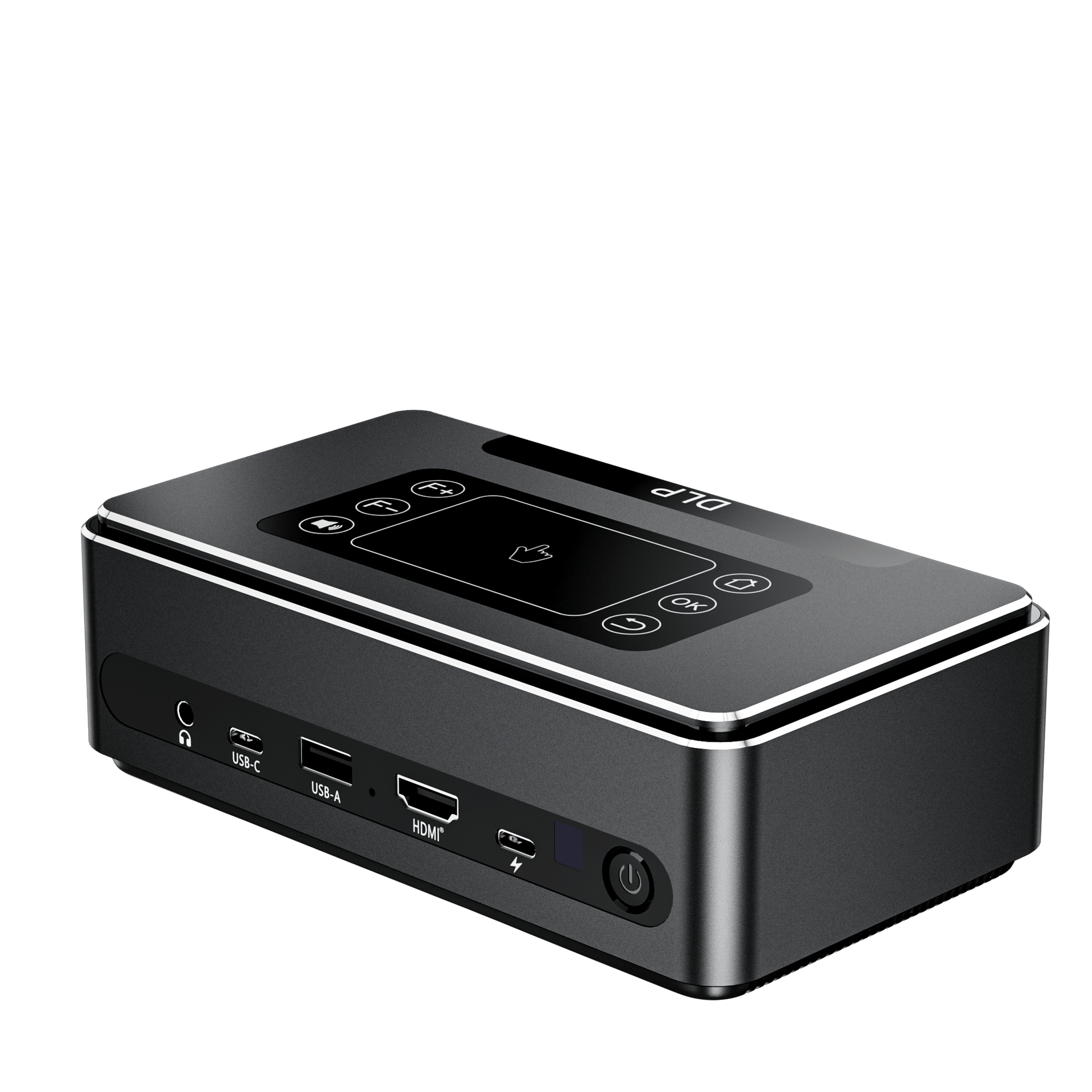 Pico Genie Impact 4.0 Plus 1080p Ultra Portable Projector showcasing its sleek design and connectivity options.