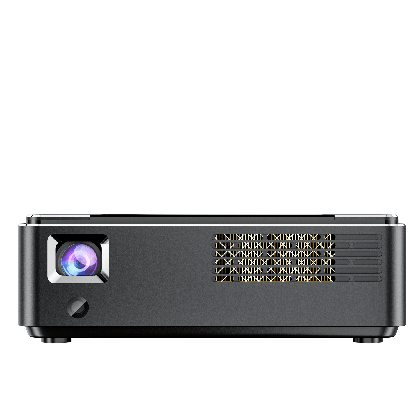 Pico Genie Impact 4.0 Plus 1080p Ultra Portable Projector side view showcasing sleek design and DLP LED technology.
