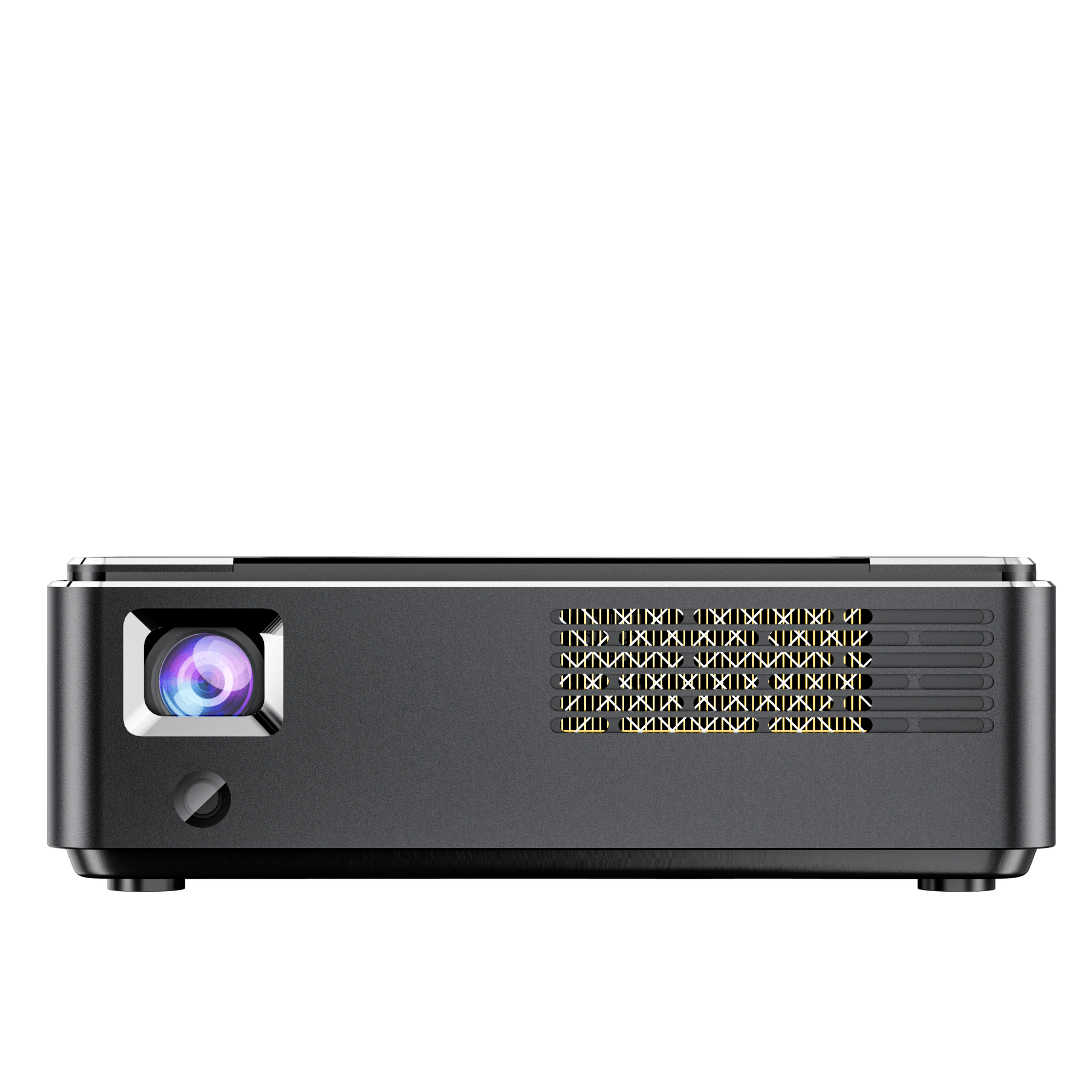 Pico Genie Impact 4.0 Plus 1080p Ultra Portable Projector side view showcasing sleek design and DLP LED technology.