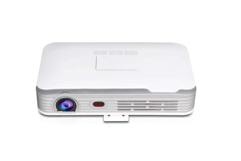 Pico Genie M550 Plus 4.0 Smart Projector in white, ultra-compact and lightweight design.