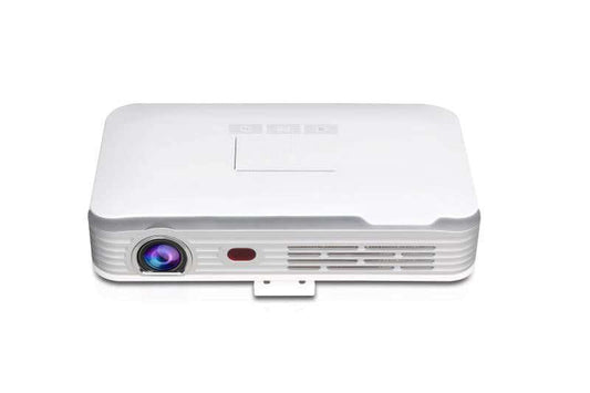 Pico Genie M550 Plus 4.0 Smart Projector showcasing its ultra-compact design and built-in lightweight speakers.